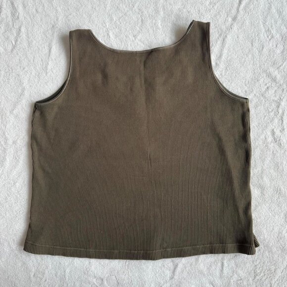 vintage ribbed army green tank top - Picture 4 of 6